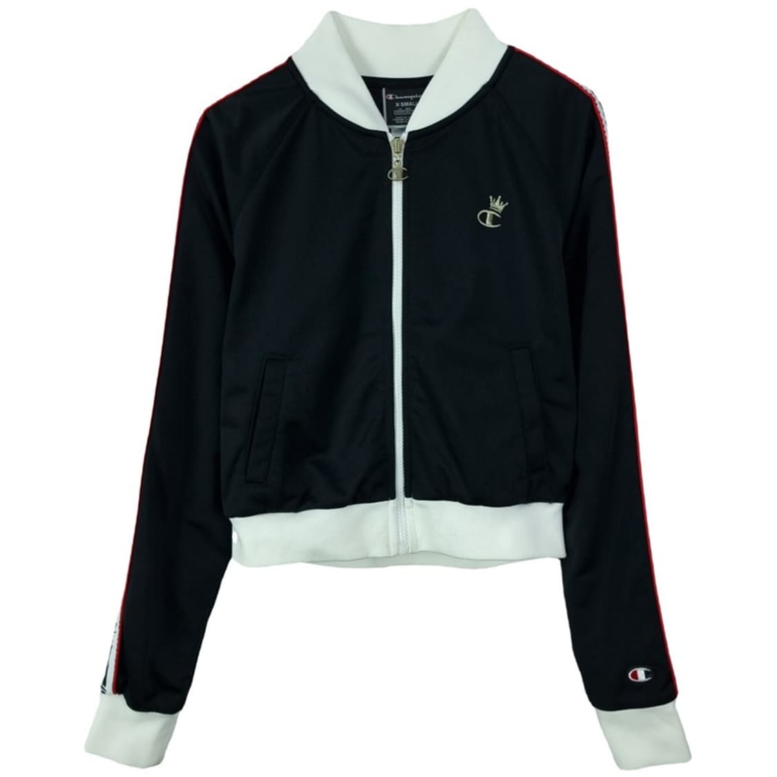 [챔피온] 빈티지 크롭 사이드라인 져지 집업 자켓 블랙 M19296 상품이미지2