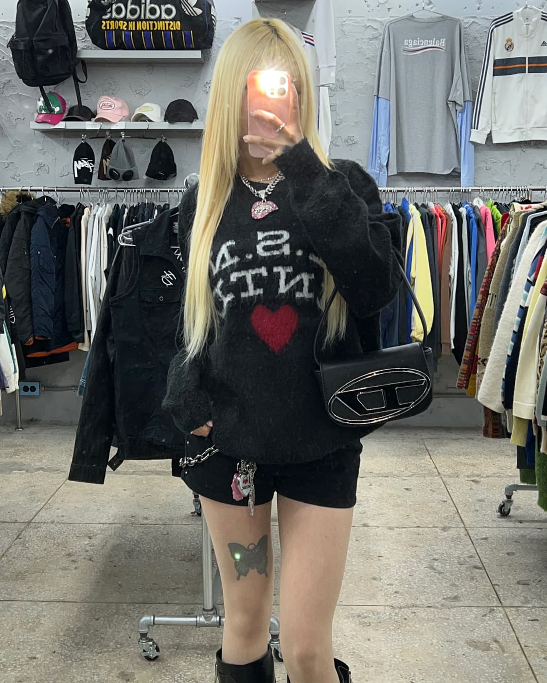 착샷O 디스이즈네버댓 헤어리 레터링 니트 상품이미지3