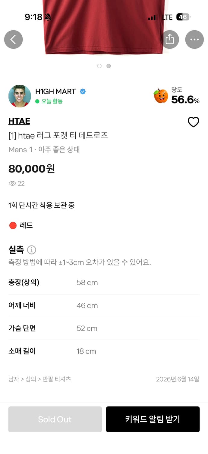Htae rough pocket t shirt 1사이즈 한정 컬러 상품이미지2