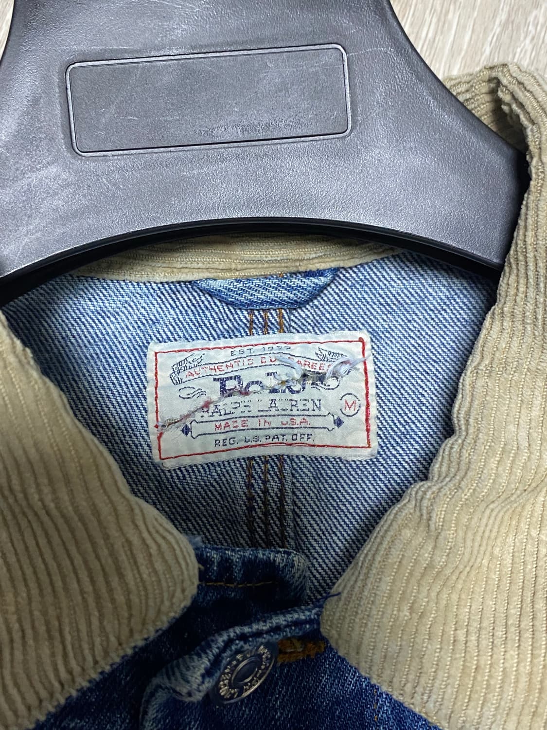 80s made in USA 폴로 덩가리 데님 초어 자켓 상품이미지3