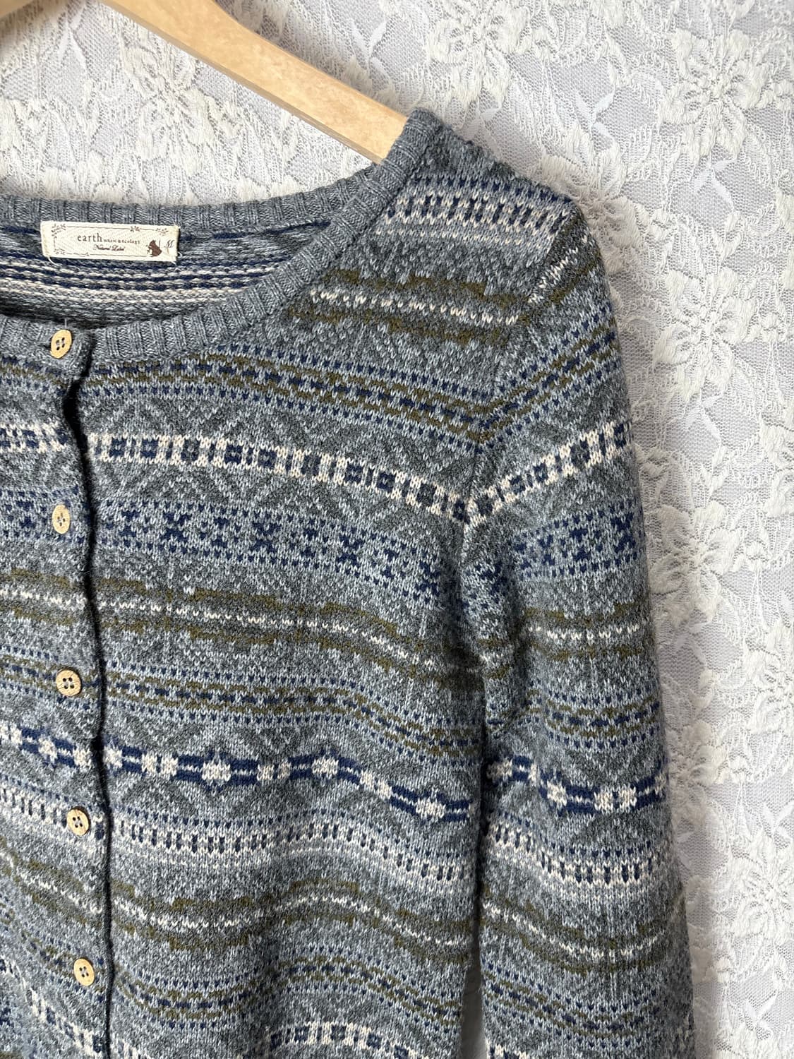 그레이 패턴 가디건 상품이미지7