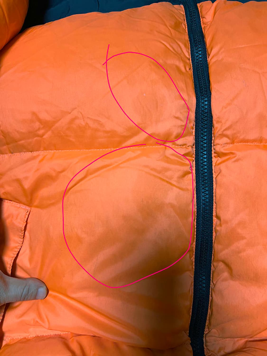 슈프림 노스페이스 파워오렌지 눕시 남자패딩 XL 105-110  상품이미지7