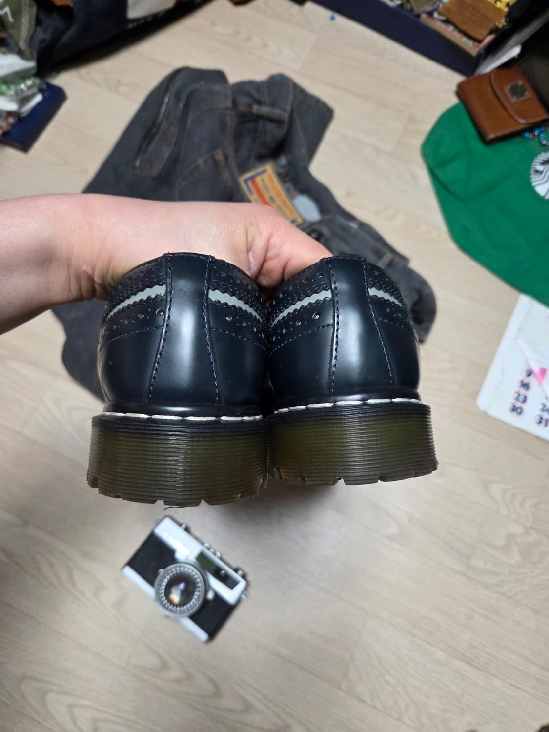 닥터마틴 윙팁 브로그 네이비 그레이 구두 더비 로퍼 상품이미지5