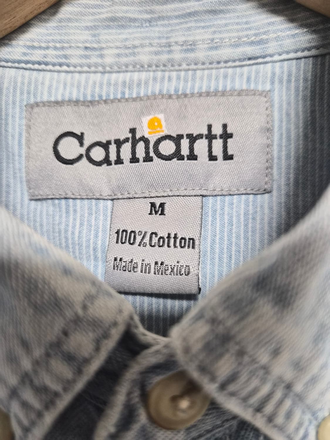 칼하트Carhartt 카라 배색 데님 셔츠 L - S240 상품이미지4