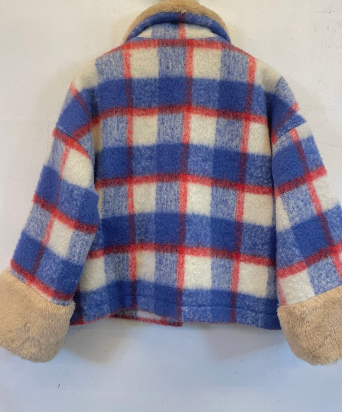 수입 퍼배색 숏코트숏자켓 체크코트 체크자켓:) 상품이미지5