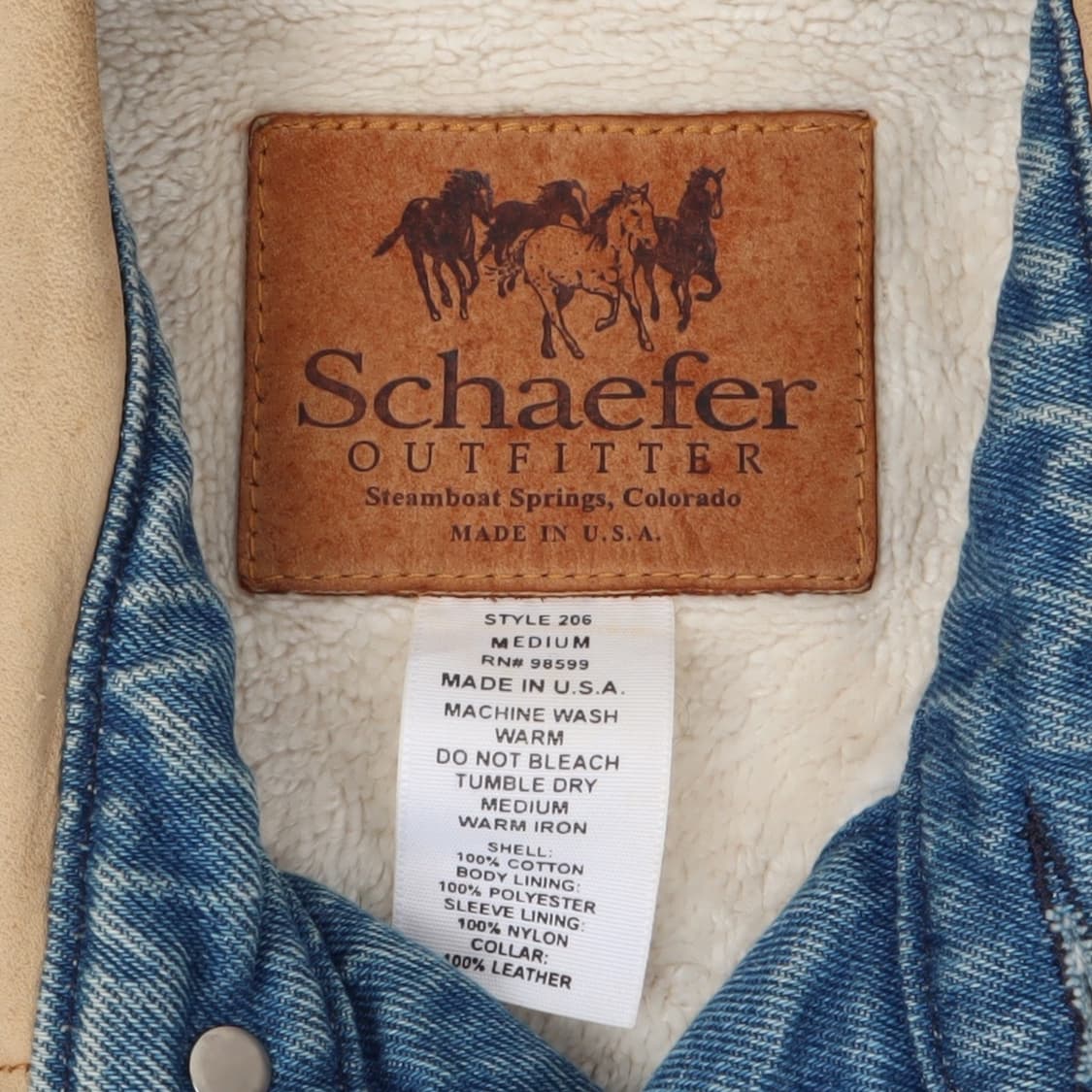 90s Schaefer outfitter 쉐르파라이너 데님 초어코트 상품이미지9