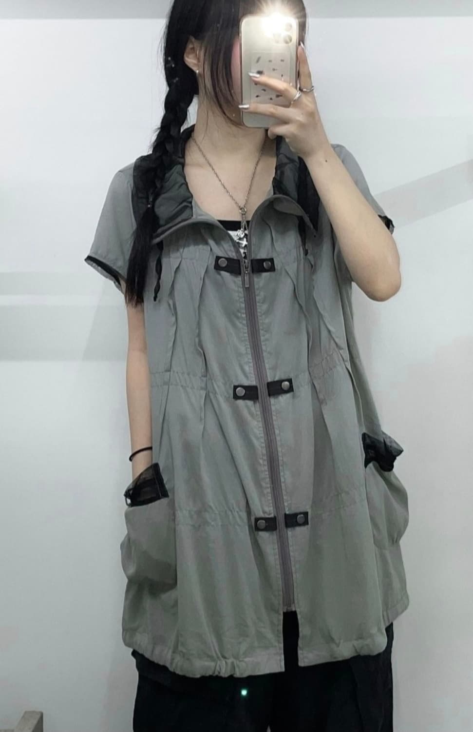 빈티지 그레이 민트 베스트 조끼  상품이미지1