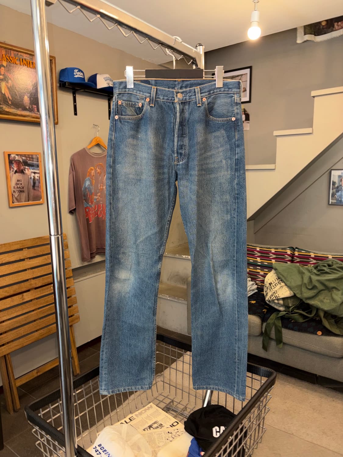 90’s Levi’s 501 USA denim middle washed  상품이미지4