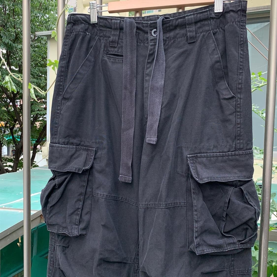 그런지 멀티포켓 카고팬츠 블랙 상품이미지1