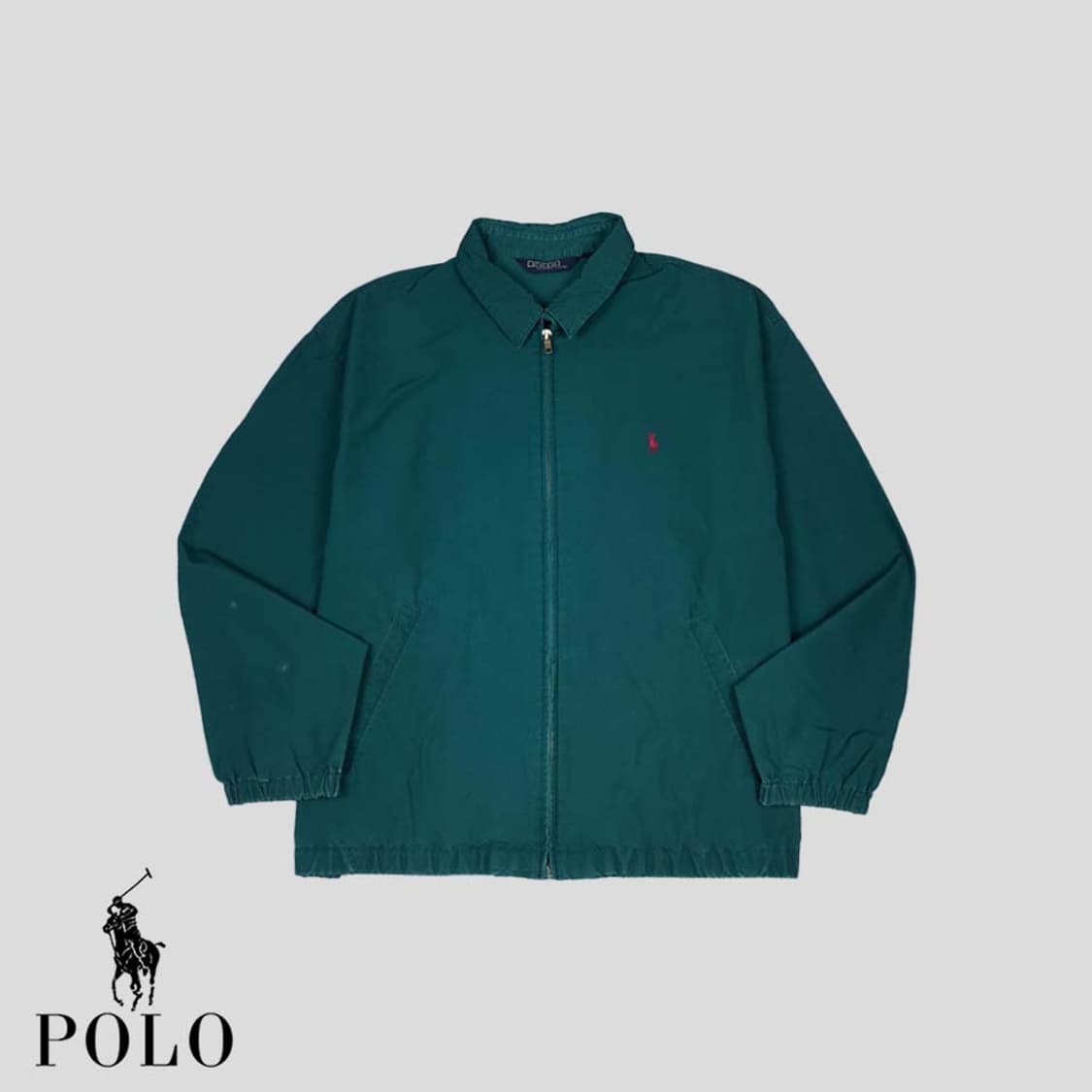 폴로랄프로렌 그린 90's 올드스쿨 코튼 블루종 집업  상품이미지1