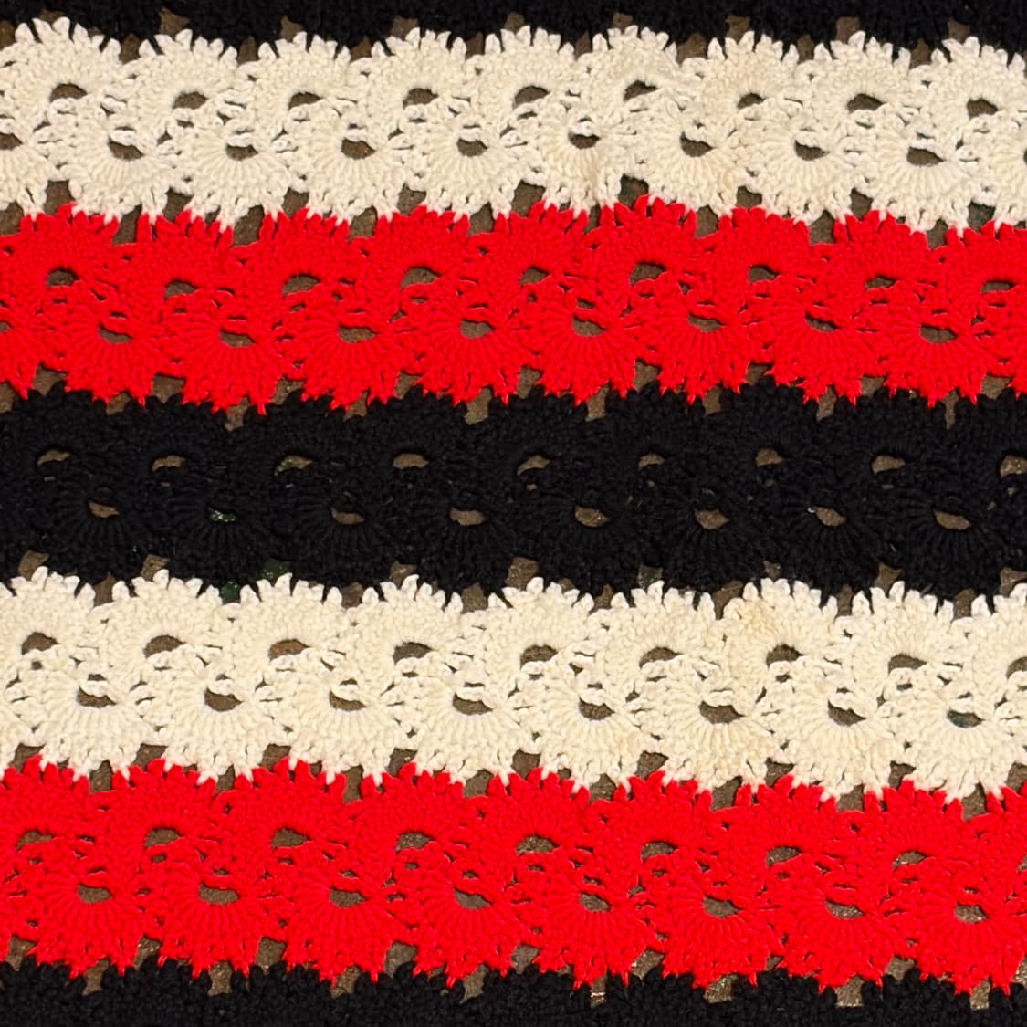 90s USA 스트라이프 니트 카페트 러그 매트 담요 상품이미지3