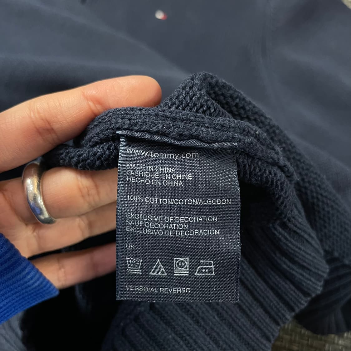 타미힐피거 네이비 반집업 긴팔 니트 XL 상품이미지7