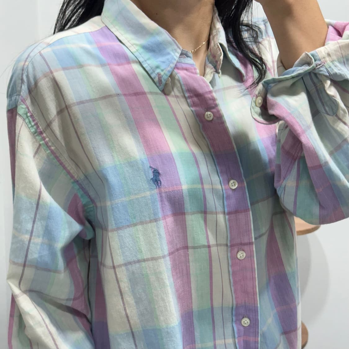 폴로랄프로렌 polo 파스텔 체크 얇은 셔츠 상품이미지2