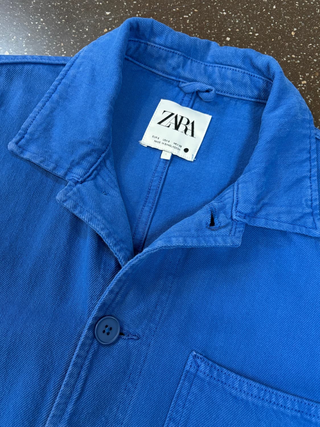 자라 프랜치 워크 면 자켓 블루 상품이미지3