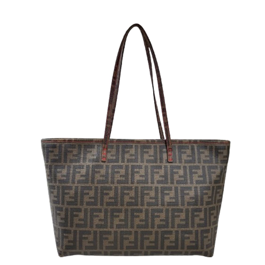 정품 펜디 주카 PVC 타바코브라운 스티치 쇼퍼백 상품이미지1