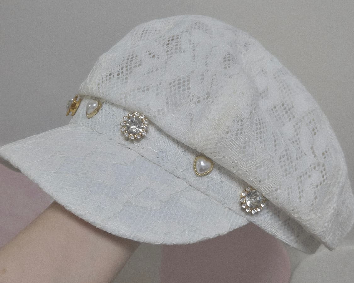 레이스 헌팅캡 베레모 모자 지뢰계 시크릿허니 리즈리사 로지타 양산형 갸루 상품이미지2