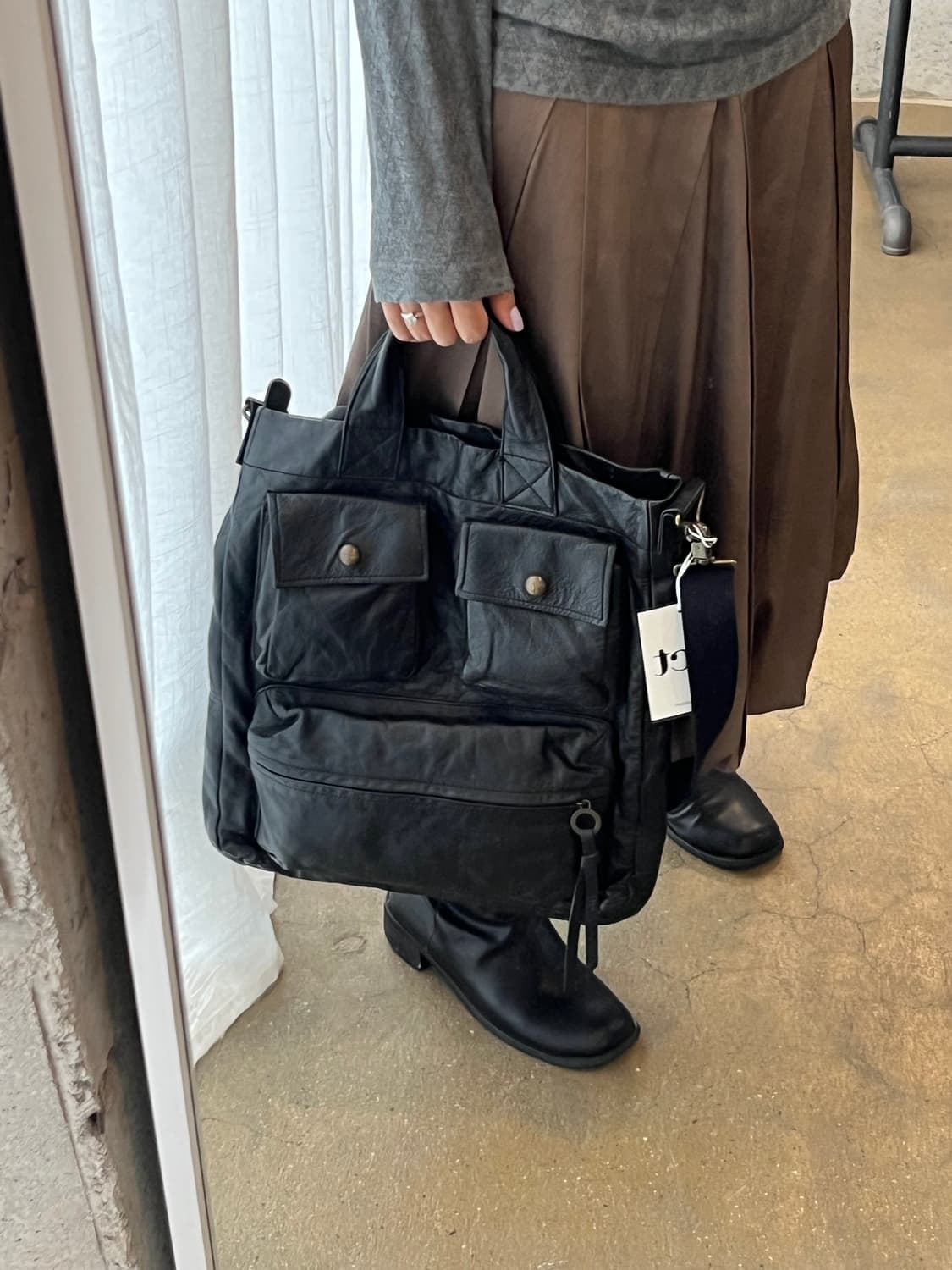 SSAMZIE 천연 소가죽 포켓 백 상품이미지1