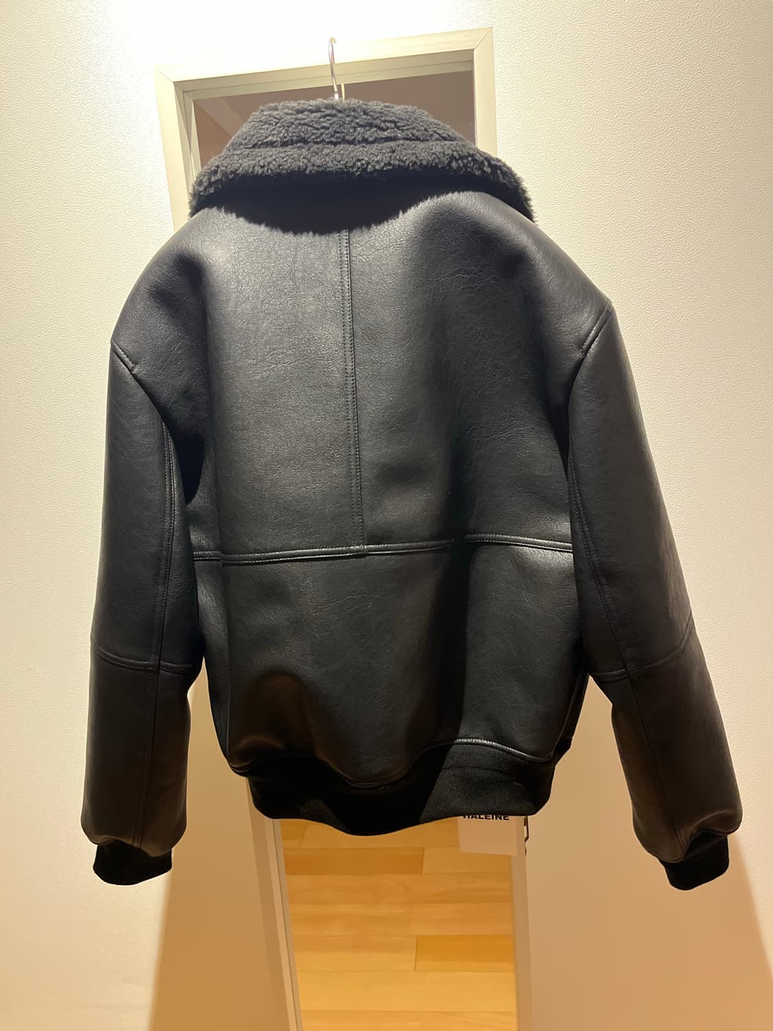 2) 알렌느 시어링 하이넥 블루종 블랙 상품이미지3