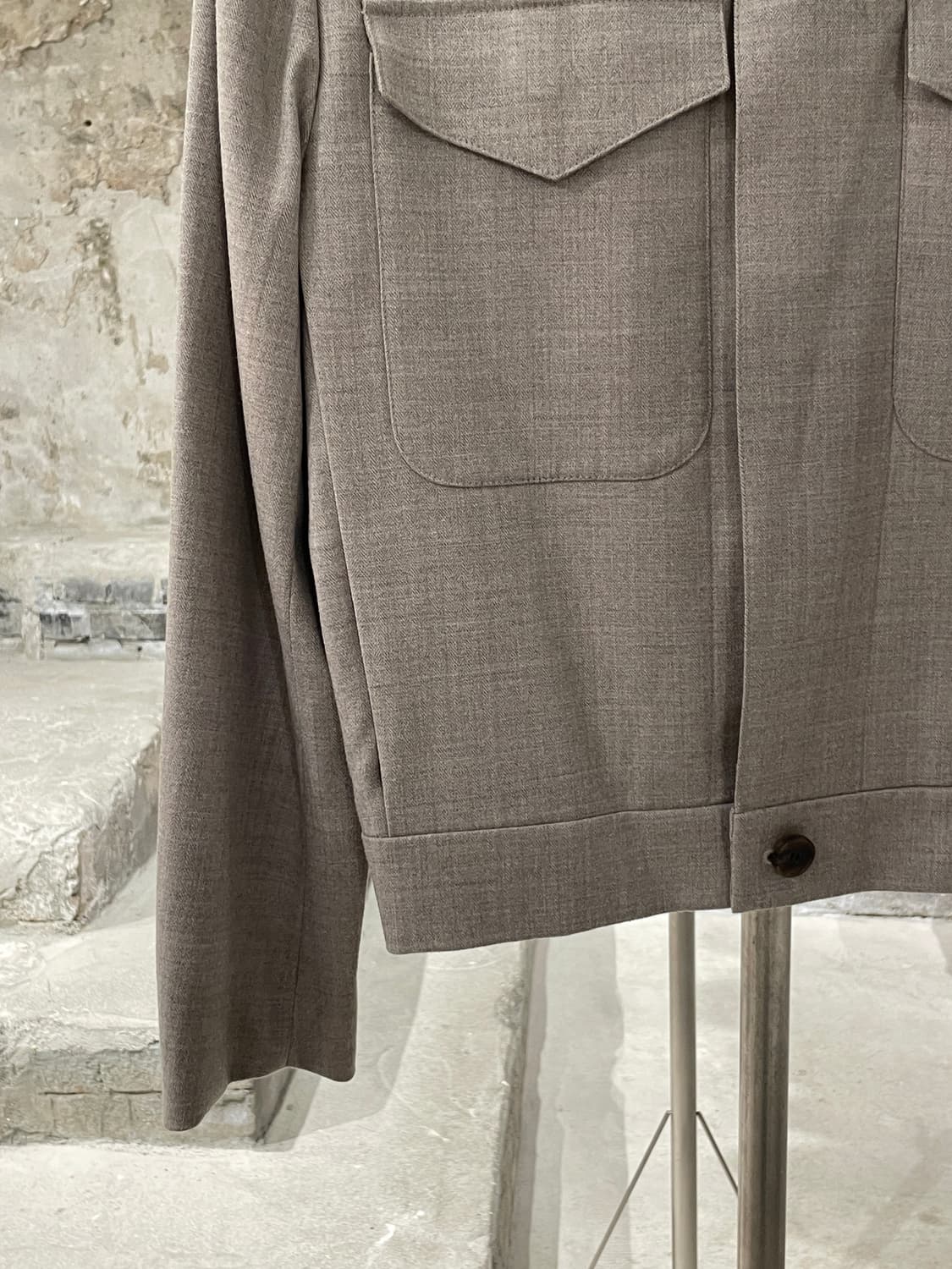 토니웩 샌드 패치 포켓 헤링본 울 필드 자켁 상품이미지4