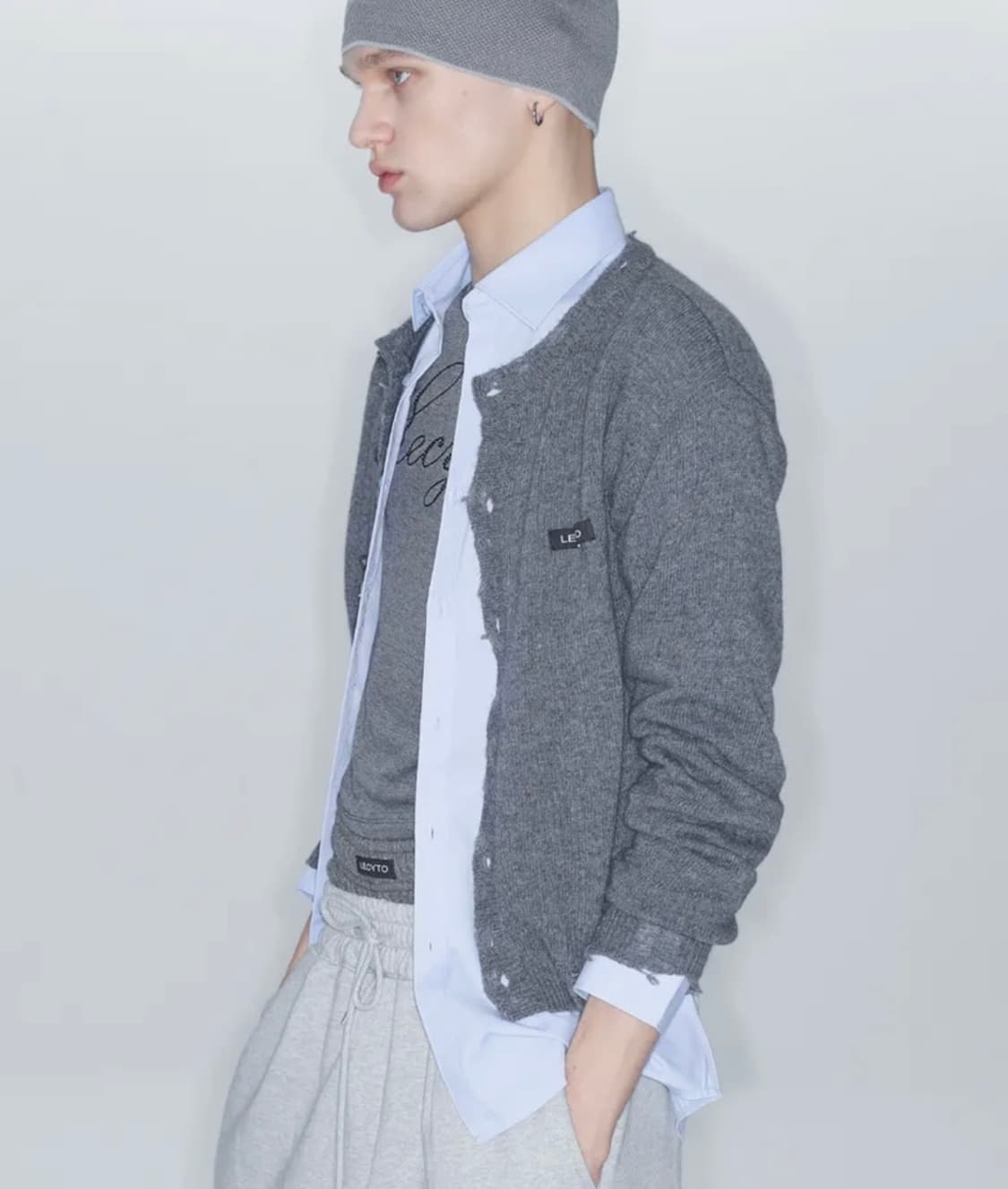 레씨토 디스트로이드 가디건(그레이) 상품이미지2