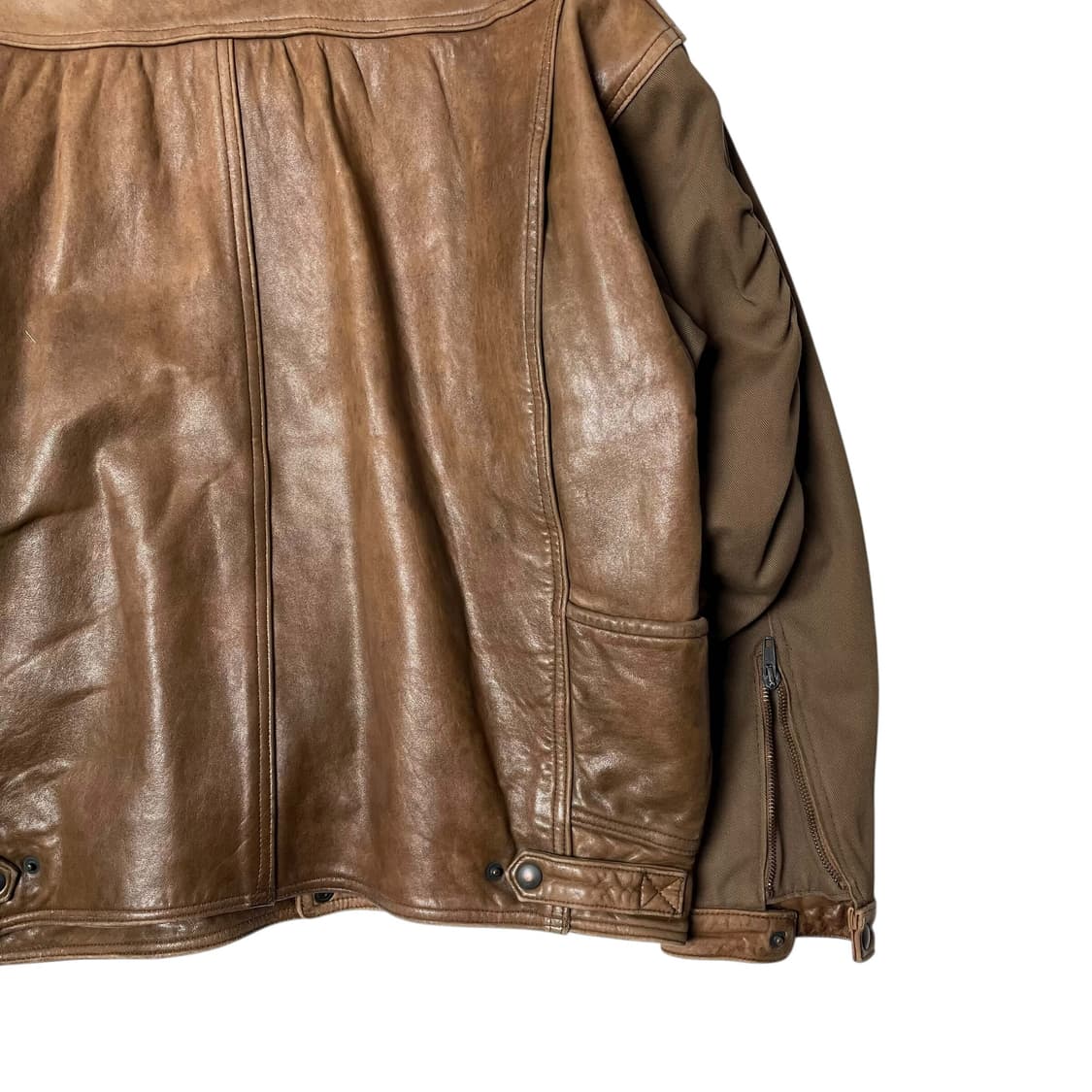 레더 트윌 코튼 레이어드 봄버 (italy made) 상품이미지8