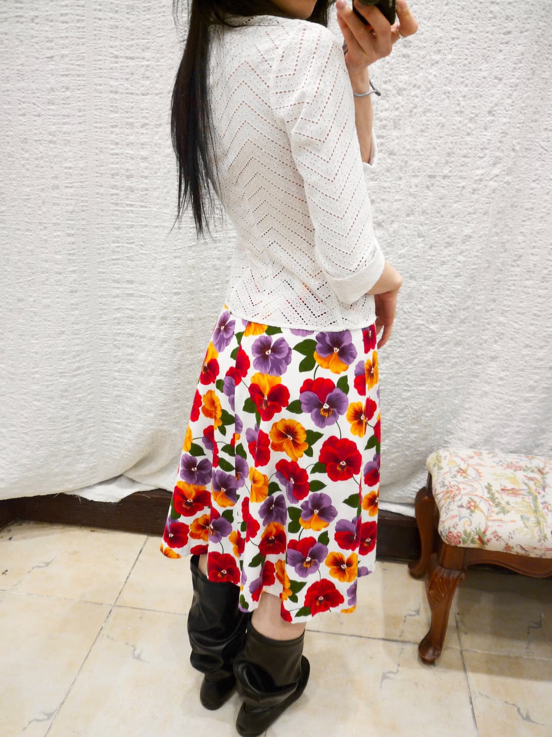 Flower pop midi skirt 상품이미지5