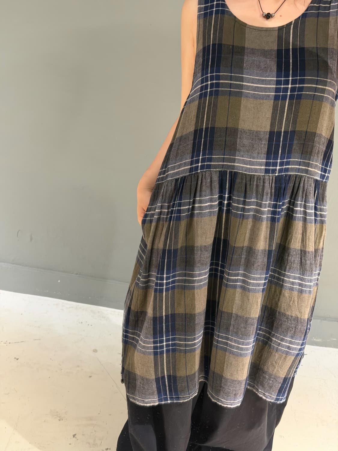 nerd check pattern one-piece 상품이미지3