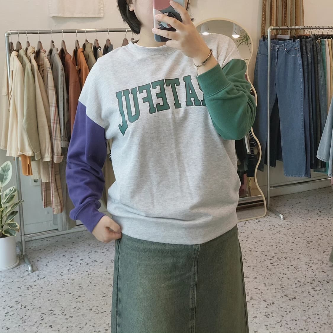 Styleup 팔 배색 맨투맨 상품이미지8