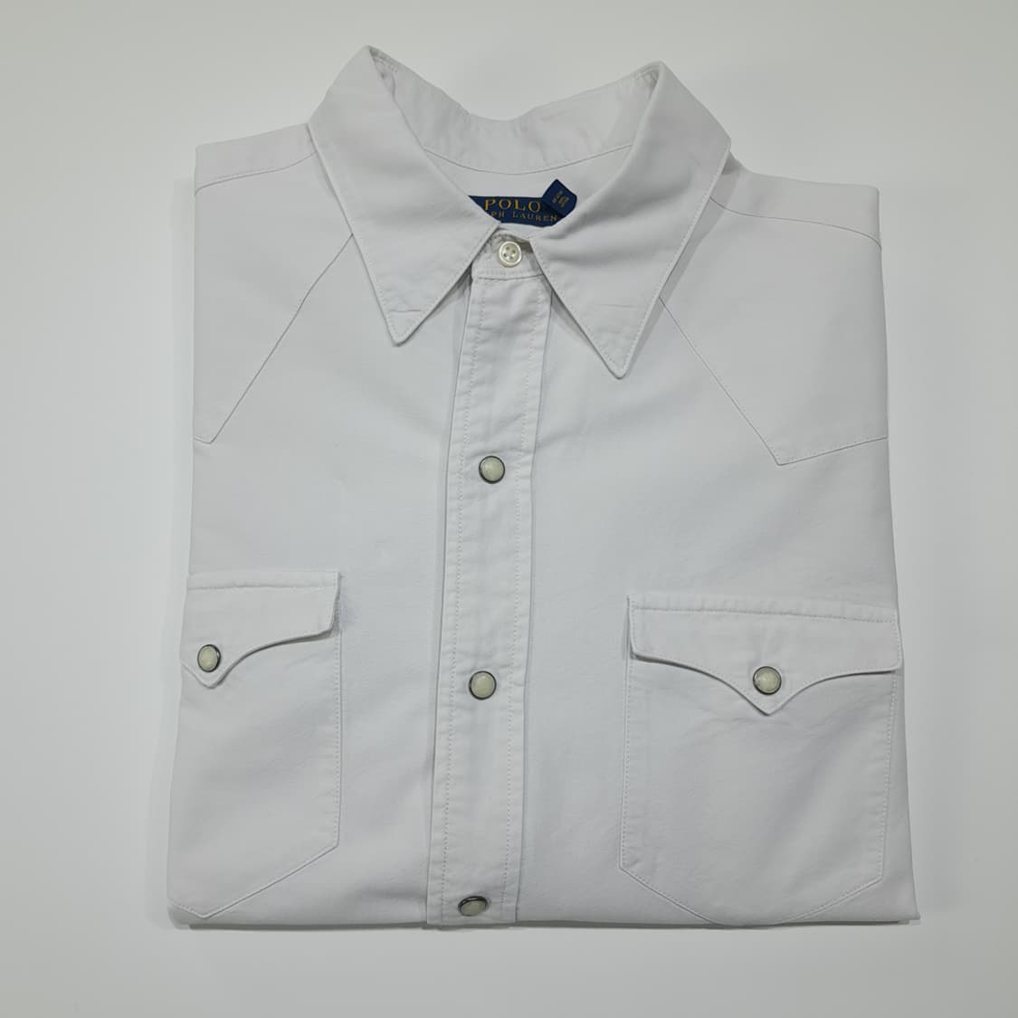 CL462 L 폴로 90s 코튼 펄스냅 화이트 웨스턴 셔츠 남방 상품이미지7