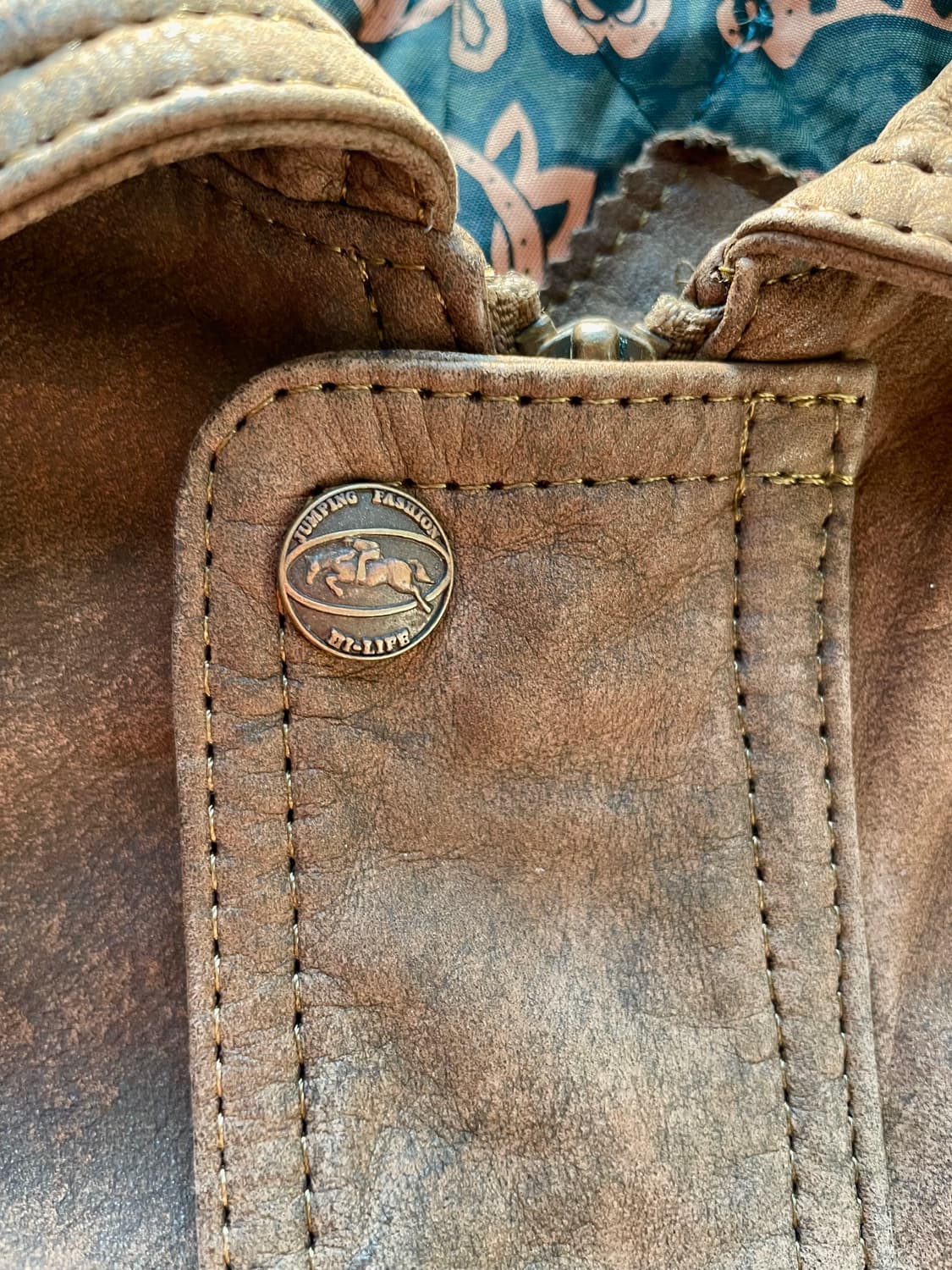 브라운 소가죽 봄버자켓 상품이미지6