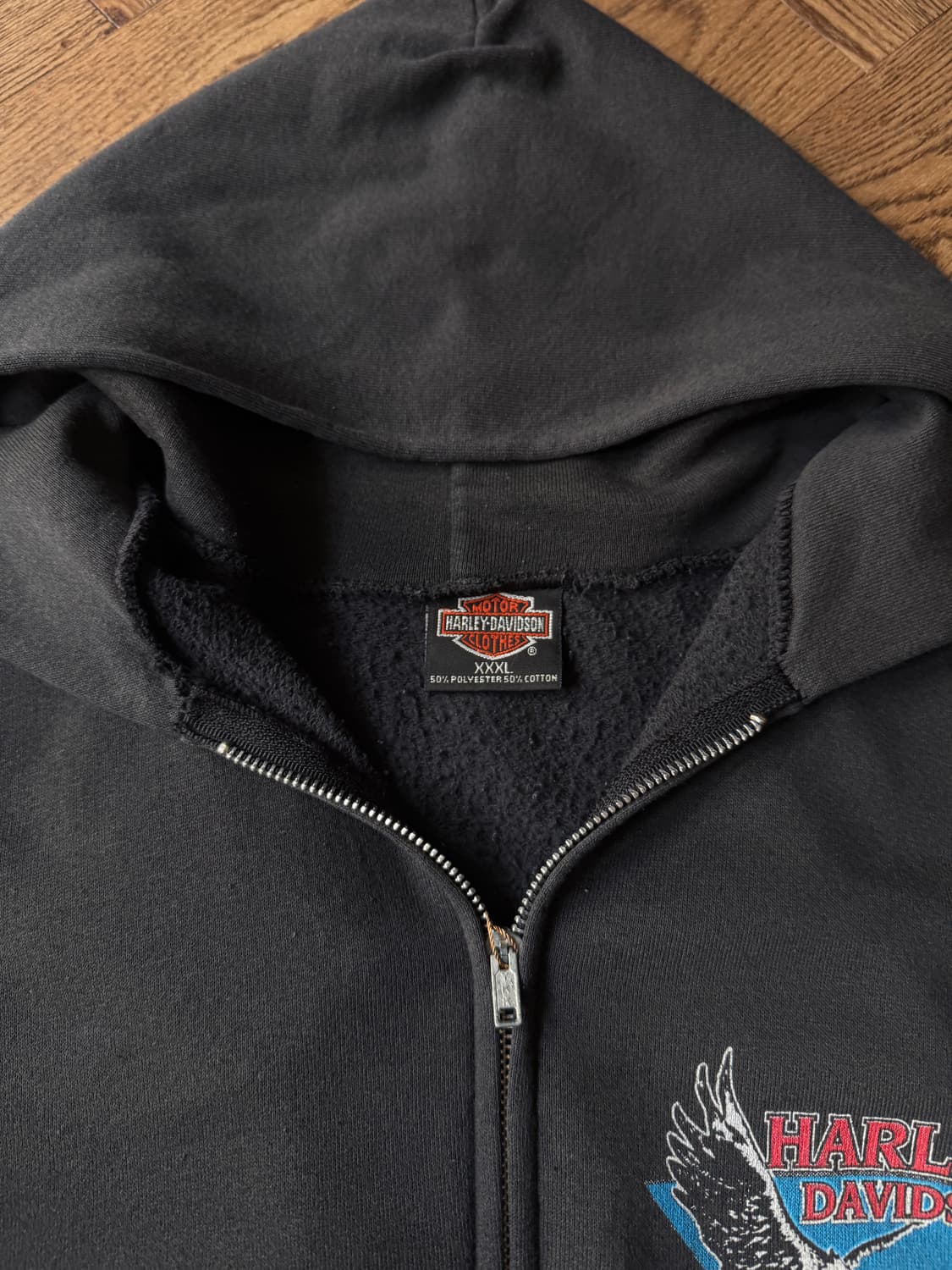 [3XL]90's 할리 데이비슨 USA Lancaster 후드집업 상품이미지2
