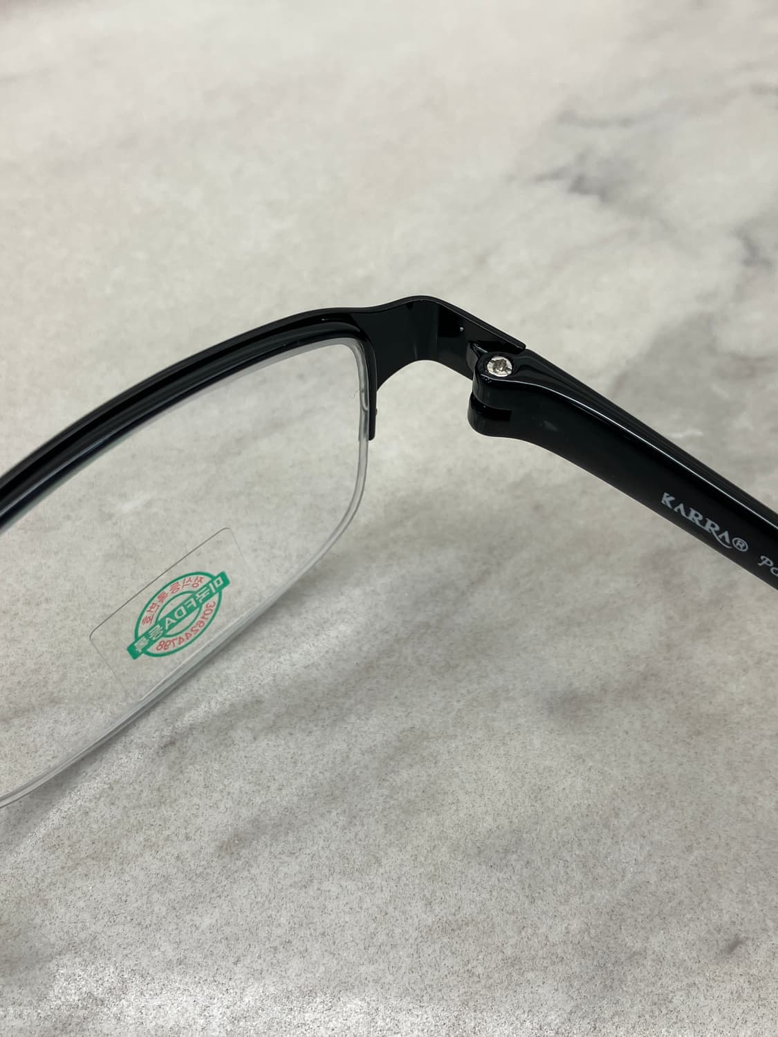 카라 KARRA 블랙 스퀘어 반무테 안경1 상품이미지3