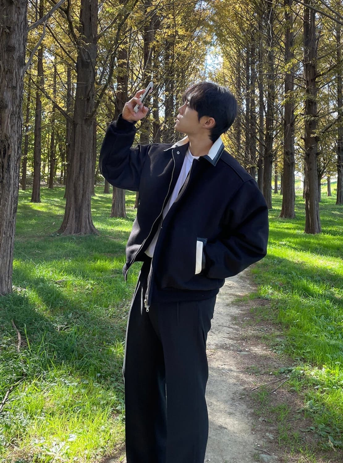 배색 바시티 자켓 상품이미지2