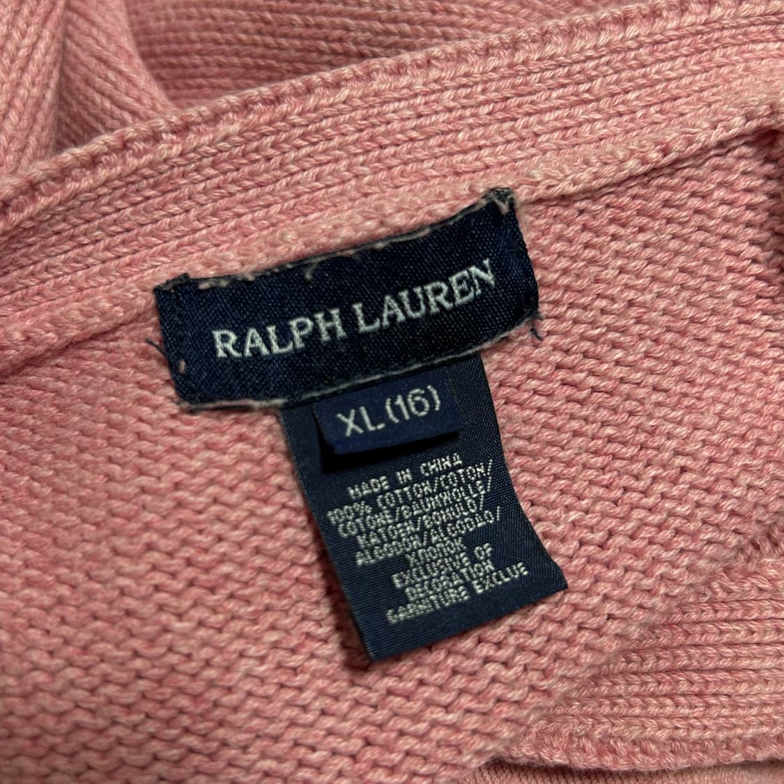 폴로 랄프로렌 브이넥 니트 가디건 핑크 걸즈 XL  상품이미지7