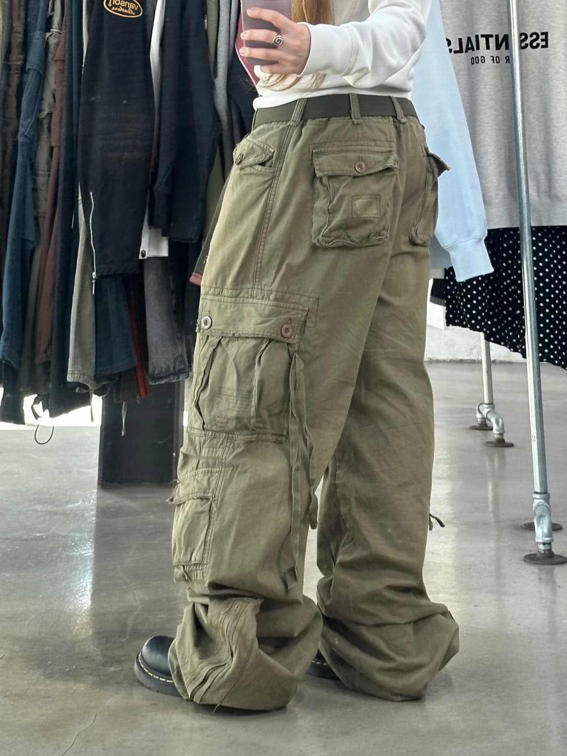 아베크롬비 벨트 볼드포켓 카고팬츠 빈티지카키 상품이미지1