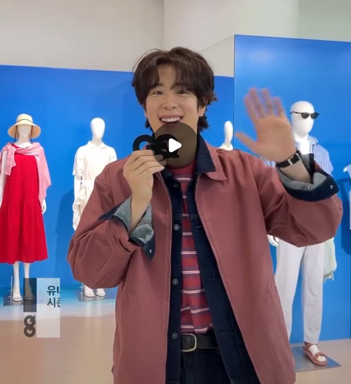 XL 새제품) 유니클로 X JW앤더슨 집업 블루종 더스티 핑크 피오 착용 상품이미지2