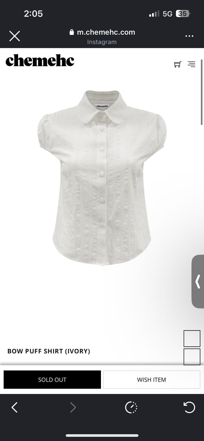 체메씨 BOW PUFF SHIRT (IVORY) 구해요 상품이미지1
