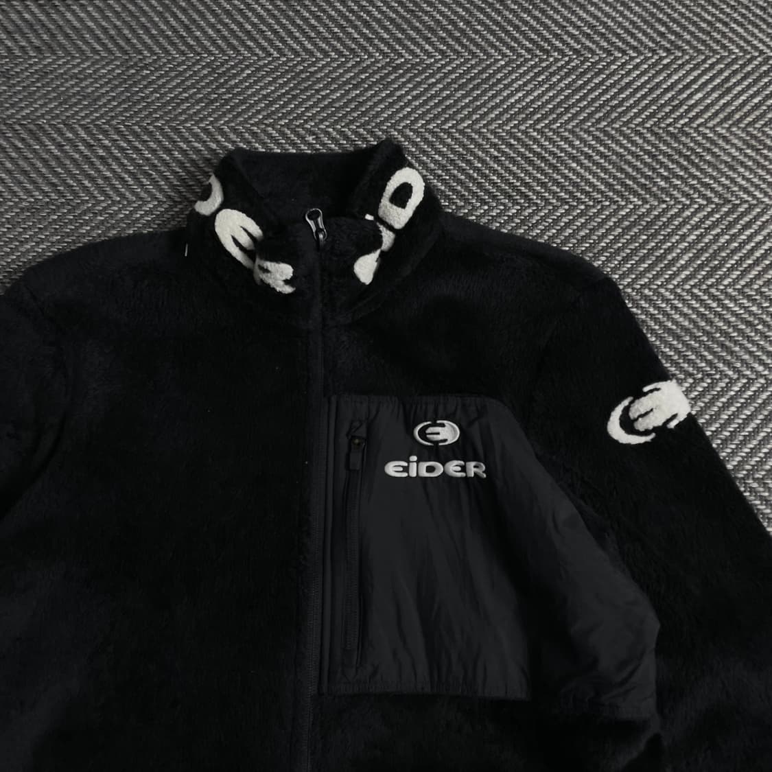 아이더 블랙 넥 로고 플리스 집업 자켓 y 3675 상품이미지5