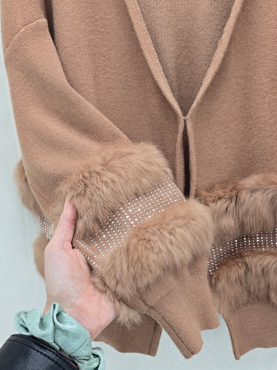 에고이스트 퍼 트리밍 가디건 55-66 상품이미지3