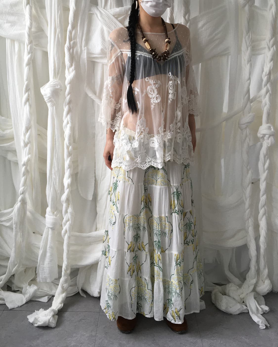 Ornament pattern lace layer blouse 상품이미지7