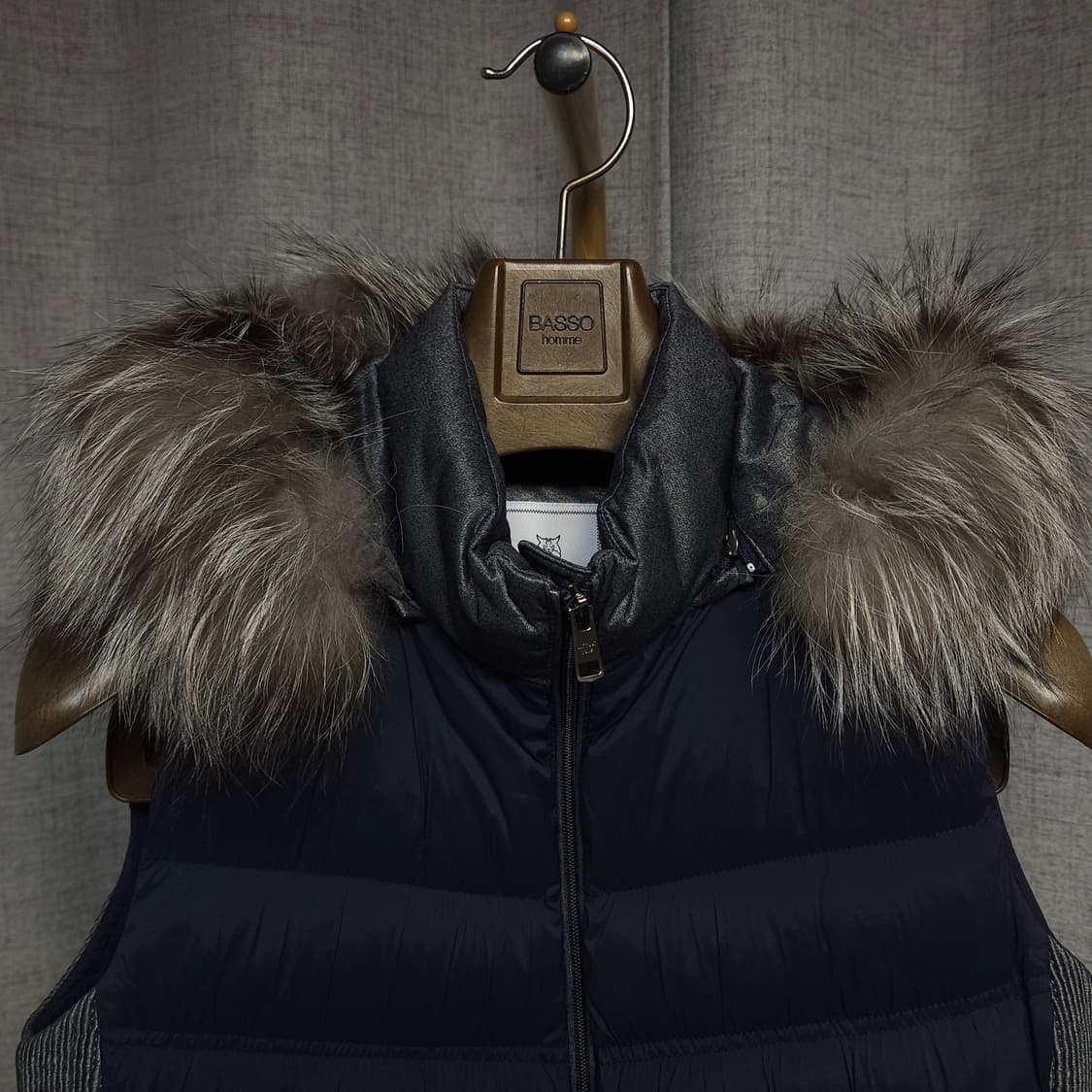 90 ) 링스 골프 여성 폭스퍼 오리털 롱패딩 조끼 상품이미지3