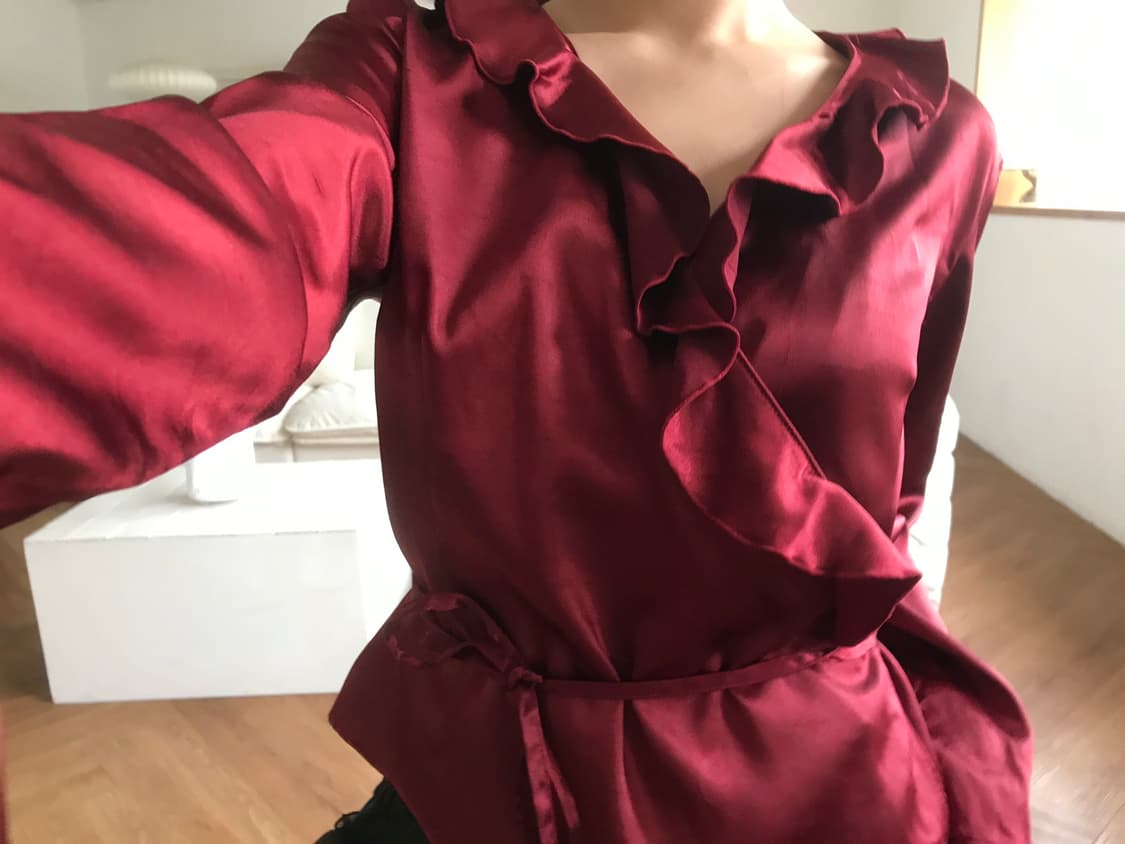 vintage wrap frill blouse 상품이미지7