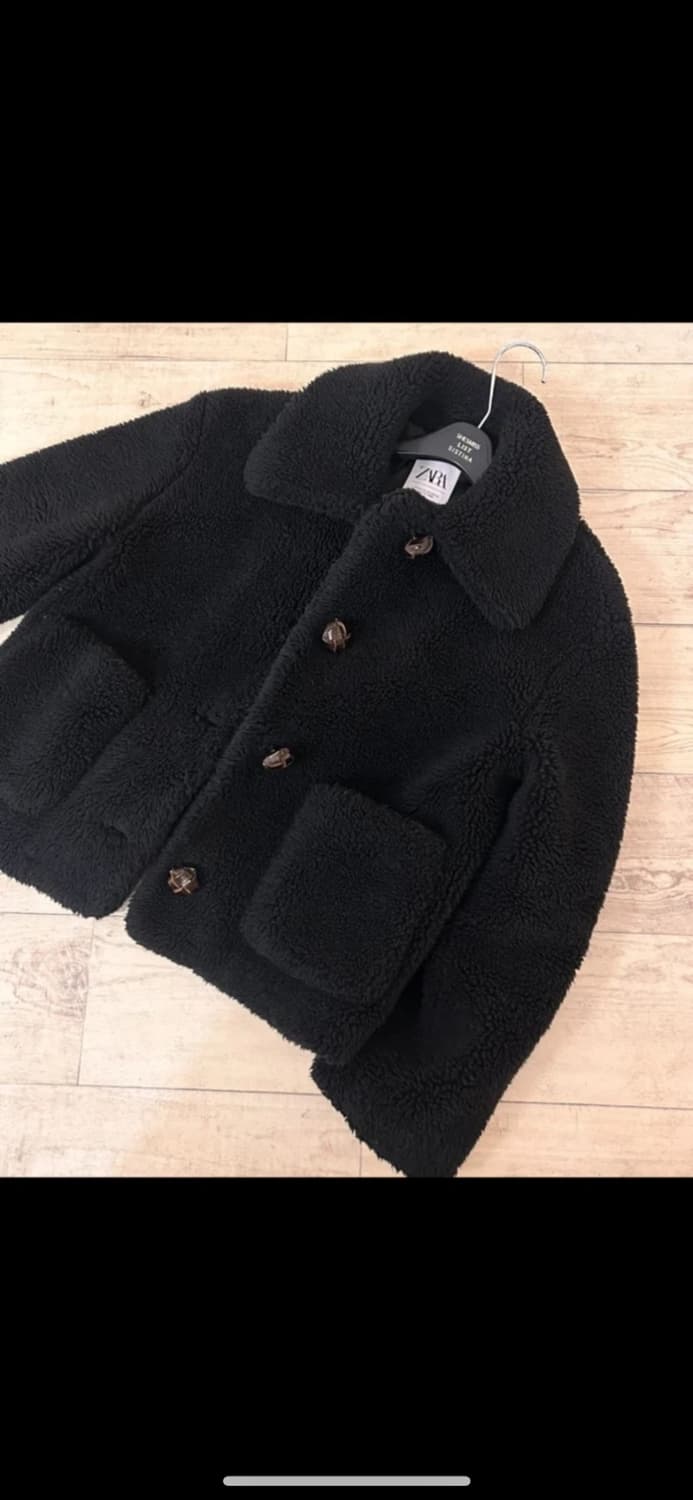 자라 블랙 퍼 자켓 상품이미지1