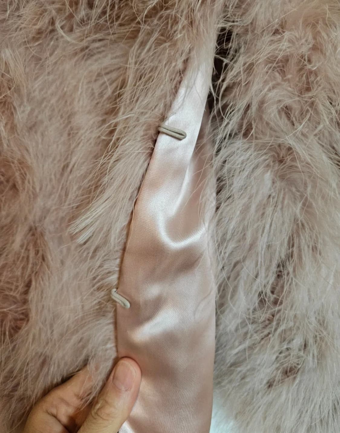 인디핑크 리얼 타조털 조끼 상품이미지2