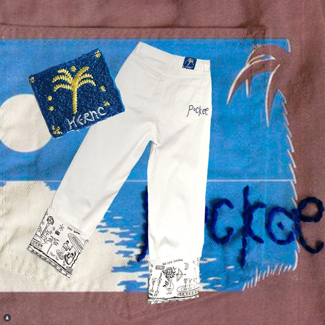 썬번(sunburn) x 헤르시(hernc) 화이트 데님 상품이미지8