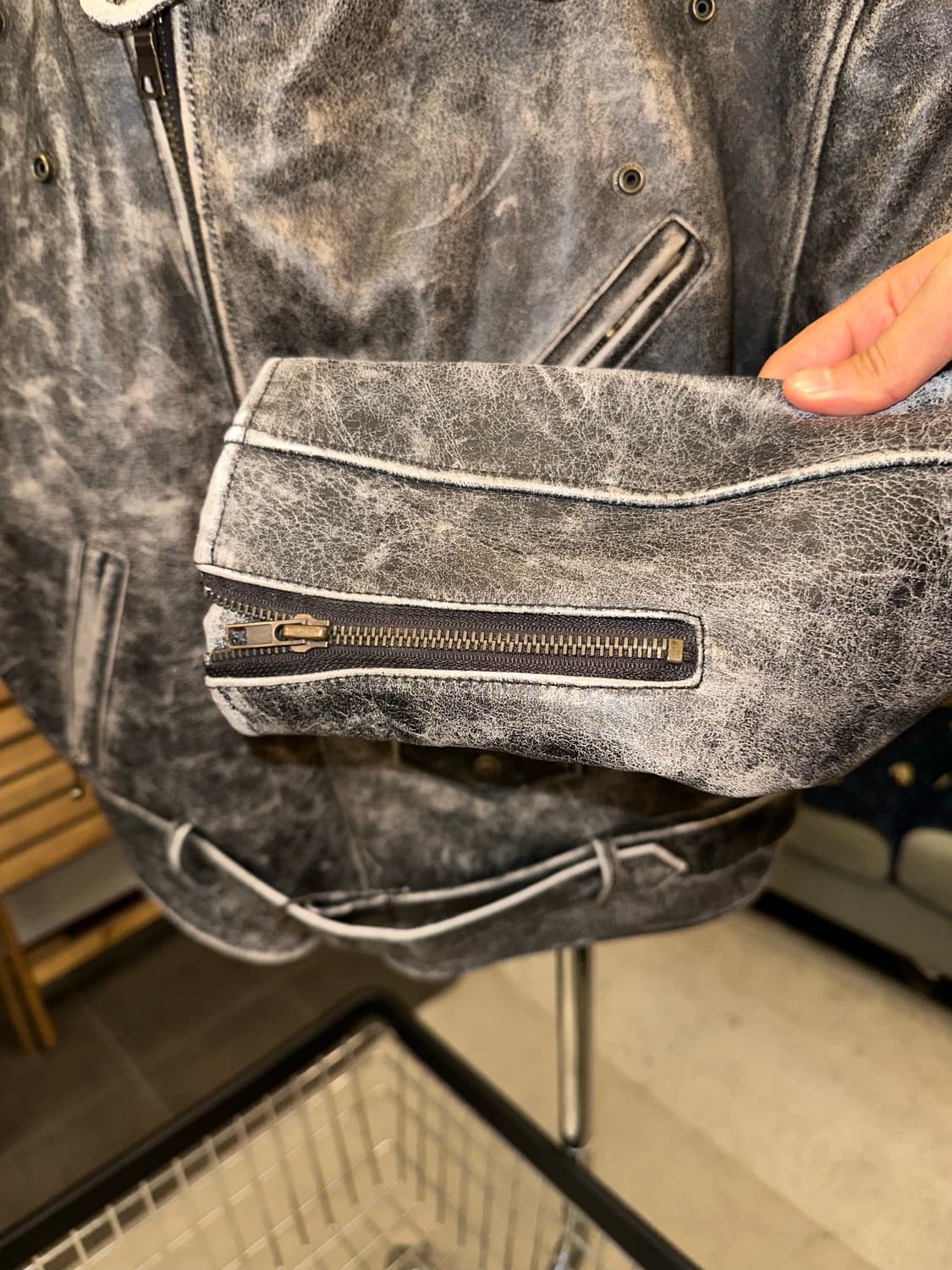 90’s Japanese Cow-leather aged rider JK 상품이미지9