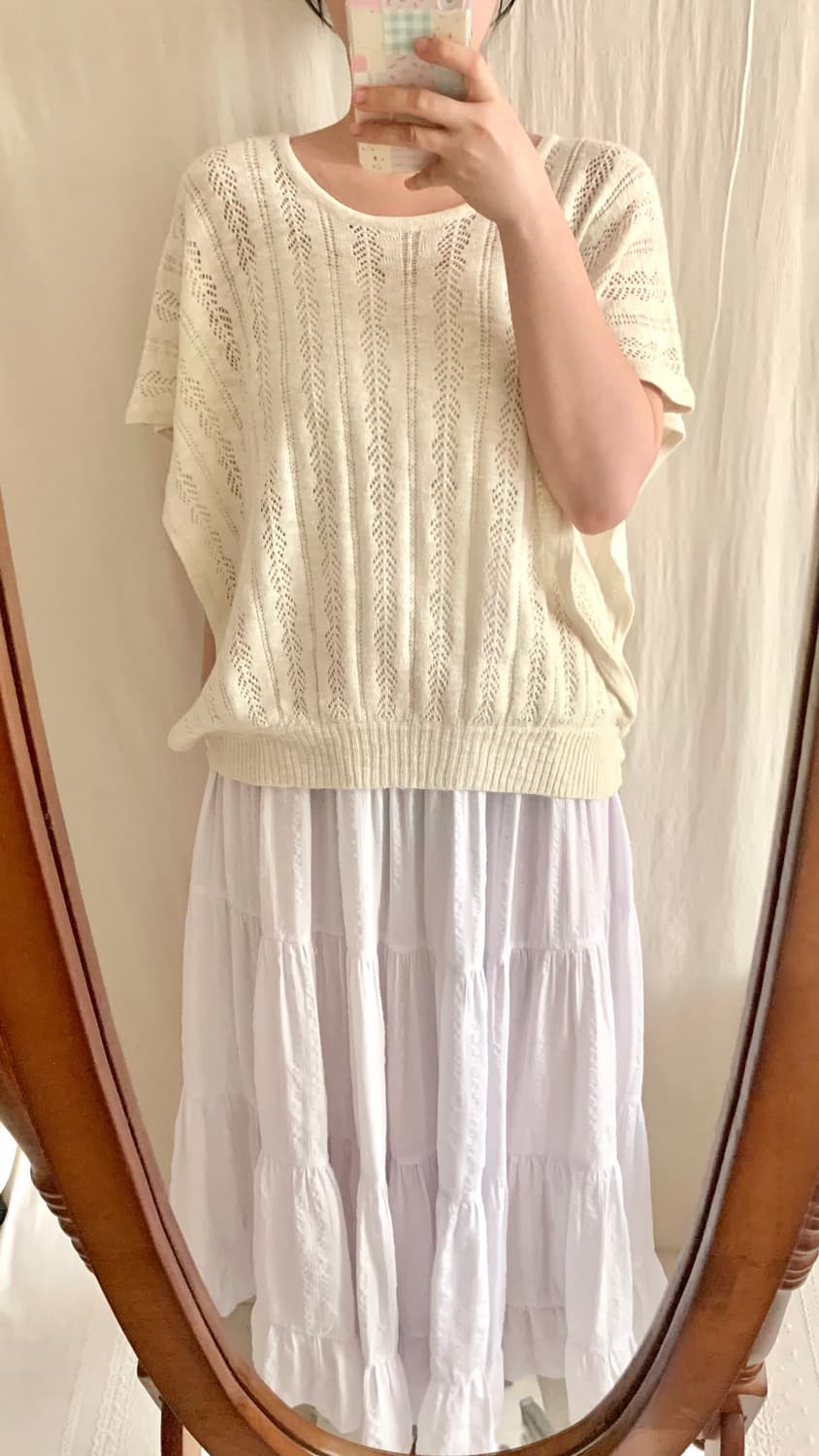 아이보리 펀칭 레이어드 니트 상품이미지3