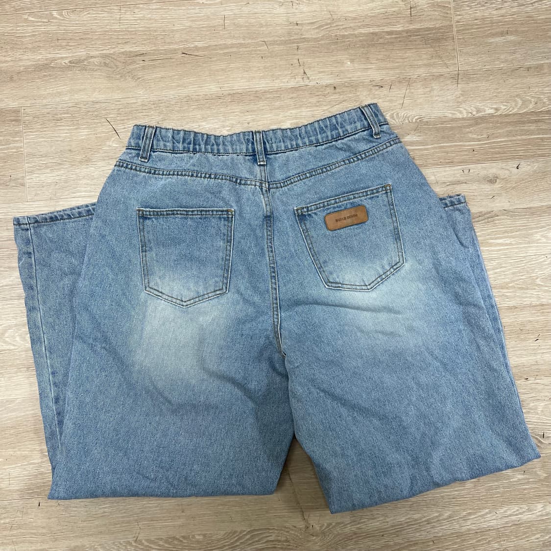 [새상품] 빌드 밴딩 와이드 데님팬츠 청바지 [연청] 84 상품이미지4