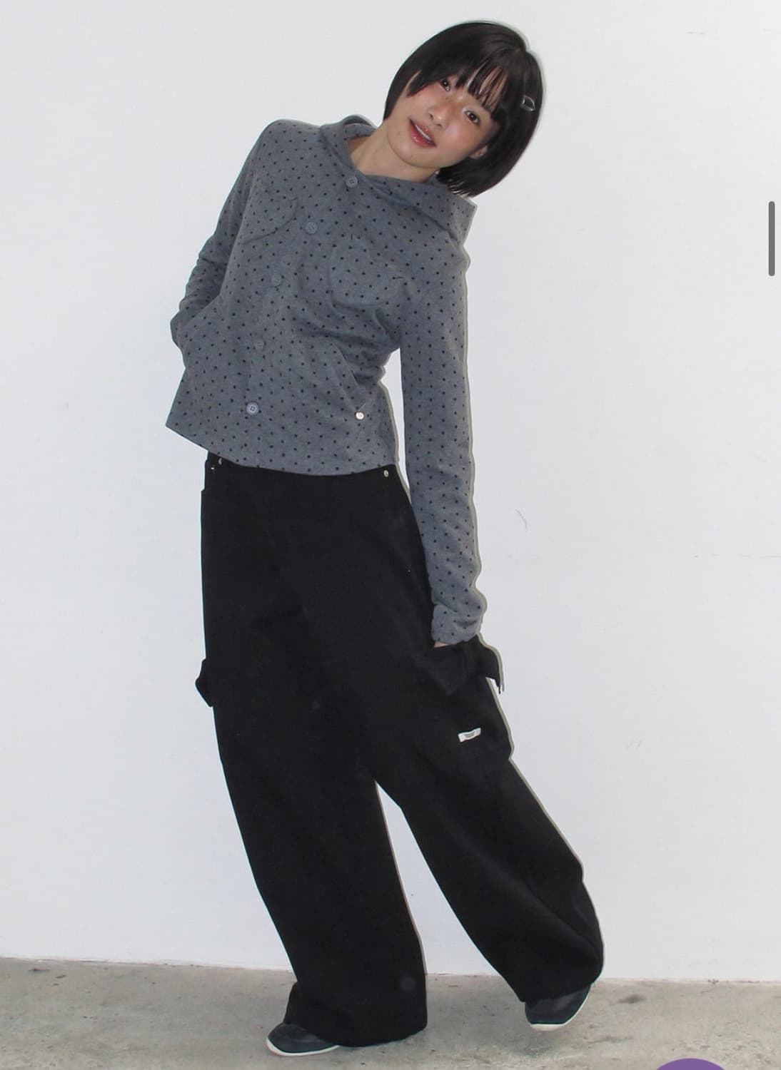 Ronron heart pocket dot hooded cardigan  상품이미지2