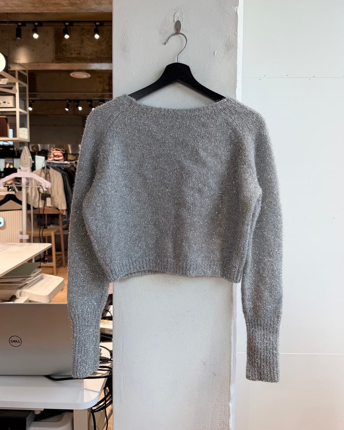 올세인츠 실버 로제타 틴셀 크롭 니트 상품이미지7